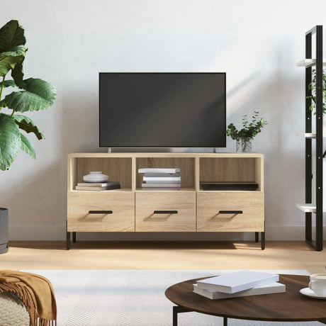 Vidaxl tv-meubel 102x36x50 cm bewerkt hout sonoma eikenkleurig