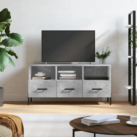 Vidaxl tv-meubel 102x36x50 cm bewerkt hout betongrijs