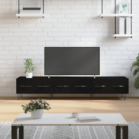 Vidaxl tv-meubel 150x36x30 cm bewerkt hout zwart