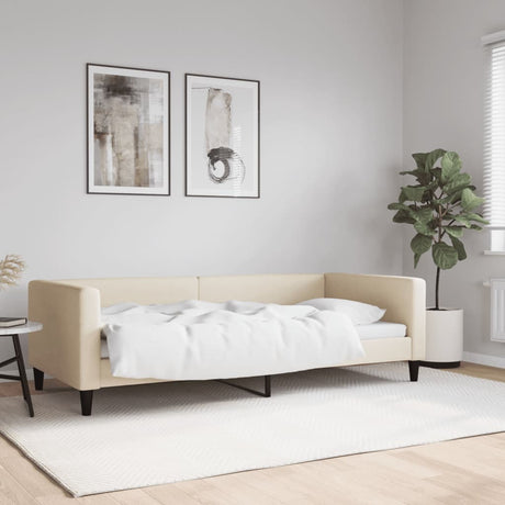 Vidaxl slaapbank 90x200 cm stof crèmekleurig
