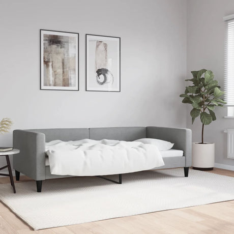 Vidaxl slaapbank 90x190 cm stof lichtgrijs