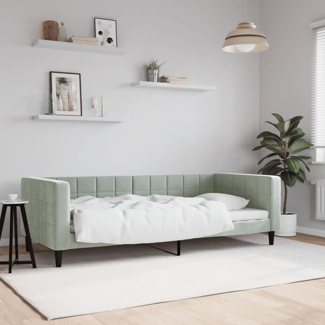Vidaxl slaapbank 90x200 cm fluweel lichtgrijs