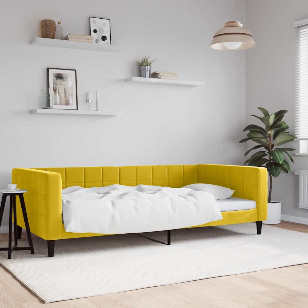 Vidaxl slaapbank 100x200 cm fluweel geel
