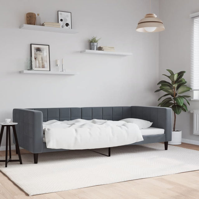 Vidaxl slaapbank 90x190 cm fluweel donkergrijs