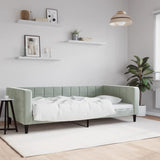 Vidaxl slaapbank 100x190 cm fluweel lichtgrijs