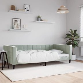 Vidaxl slaapbank 100x190 cm fluweel lichtgrijs