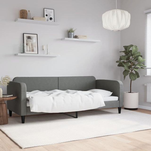 Vidaxl slaapbank 80x200 cm stof donkergrijs