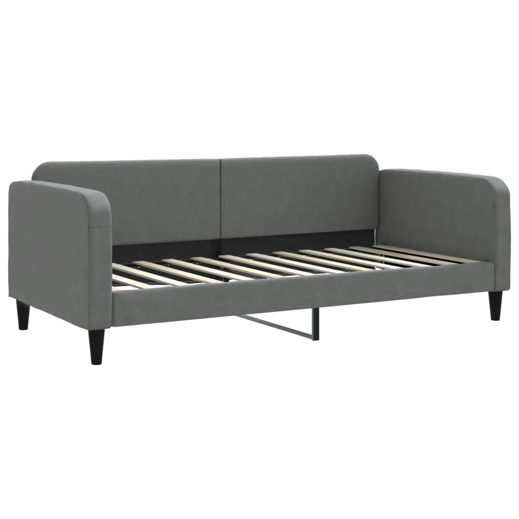 Vidaxl slaapbank 90x200 cm stof donkergrijs