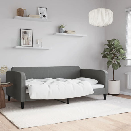Vidaxl slaapbank 100x190 cm stof donkergrijs