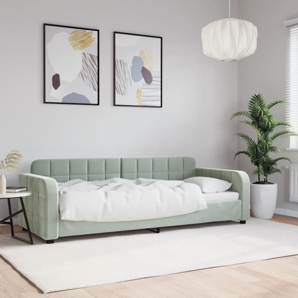 Vidaxl slaapbank 80x200 cm fluweel lichtgrijs