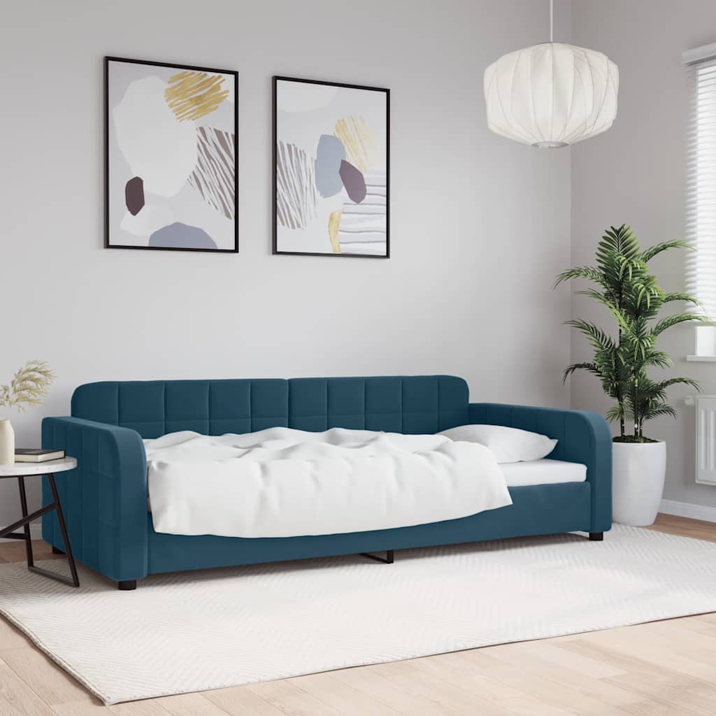 Vidaxl slaapbank 90x200 cm fluweel blauw