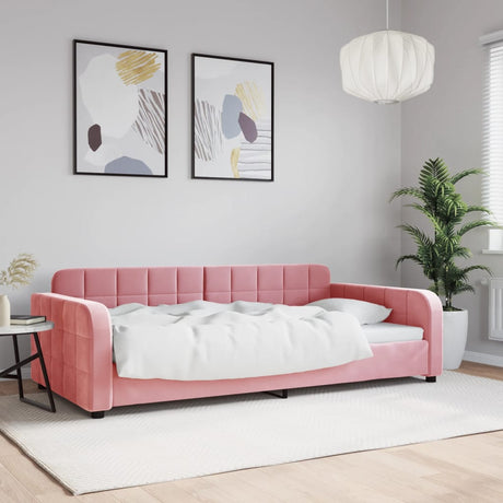 Vidaxl slaapbank 100x200 cm fluweel roze