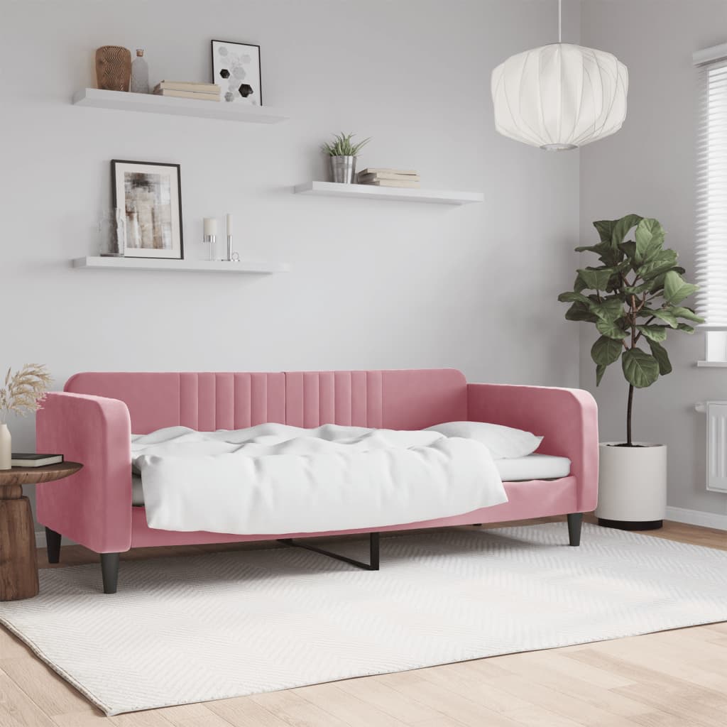 Vidaxl slaapbank 80x200 cm fluweel roze