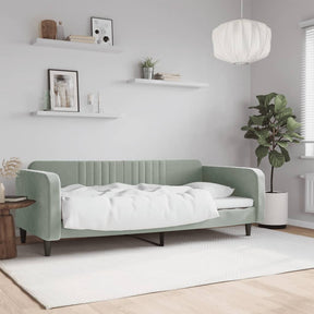 Vidaxl slaapbank 90x200 cm fluweel lichtgrijs
