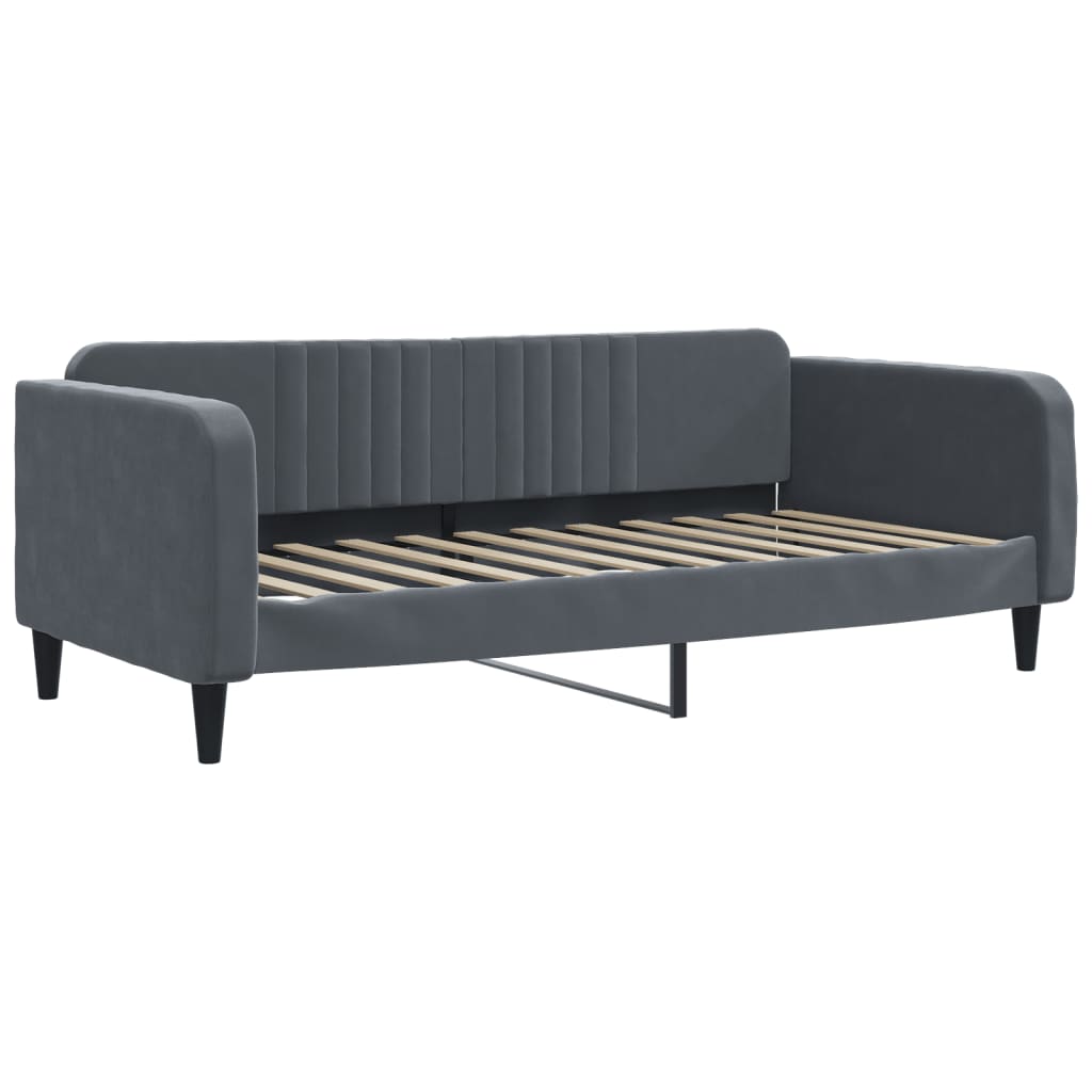 Vidaxl slaapbank 90x200 cm fluweel donkergrijs