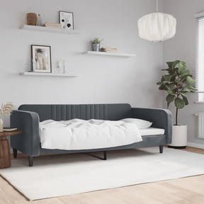 Vidaxl slaapbank 90x200 cm fluweel donkergrijs