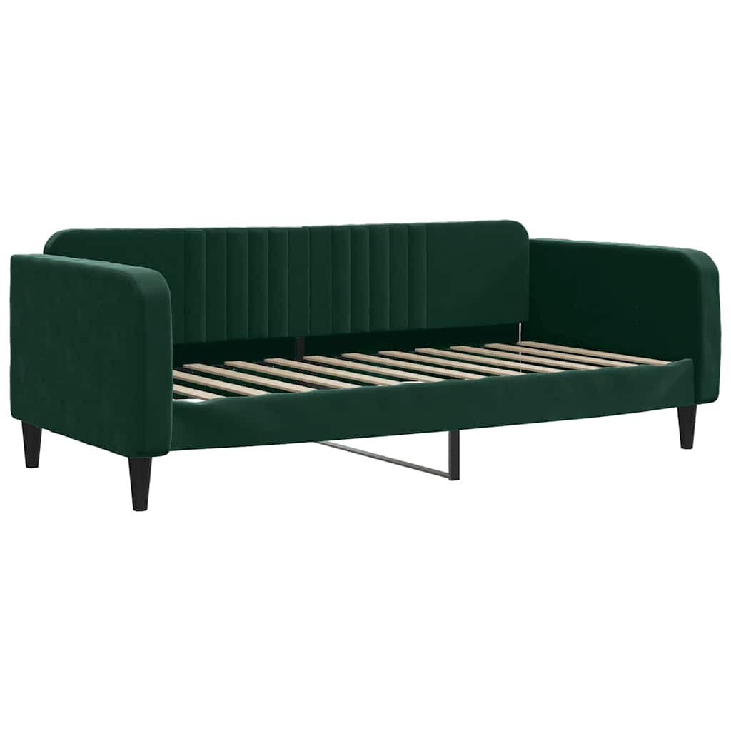 Vidaxl slaapbank 90x200 cm fluweel donkergroen