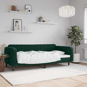 Vidaxl slaapbank 90x200 cm fluweel donkergroen