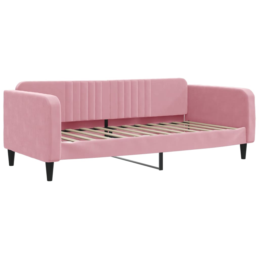 Vidaxl slaapbank 90x200 cm fluweel roze