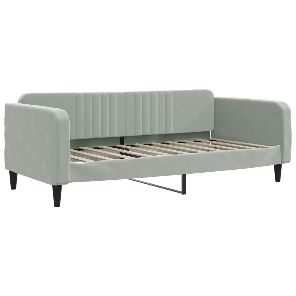 Vidaxl slaapbank 90x190 cm fluweel lichtgrijs