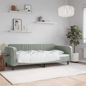 Vidaxl slaapbank 100x190 cm fluweel lichtgrijs