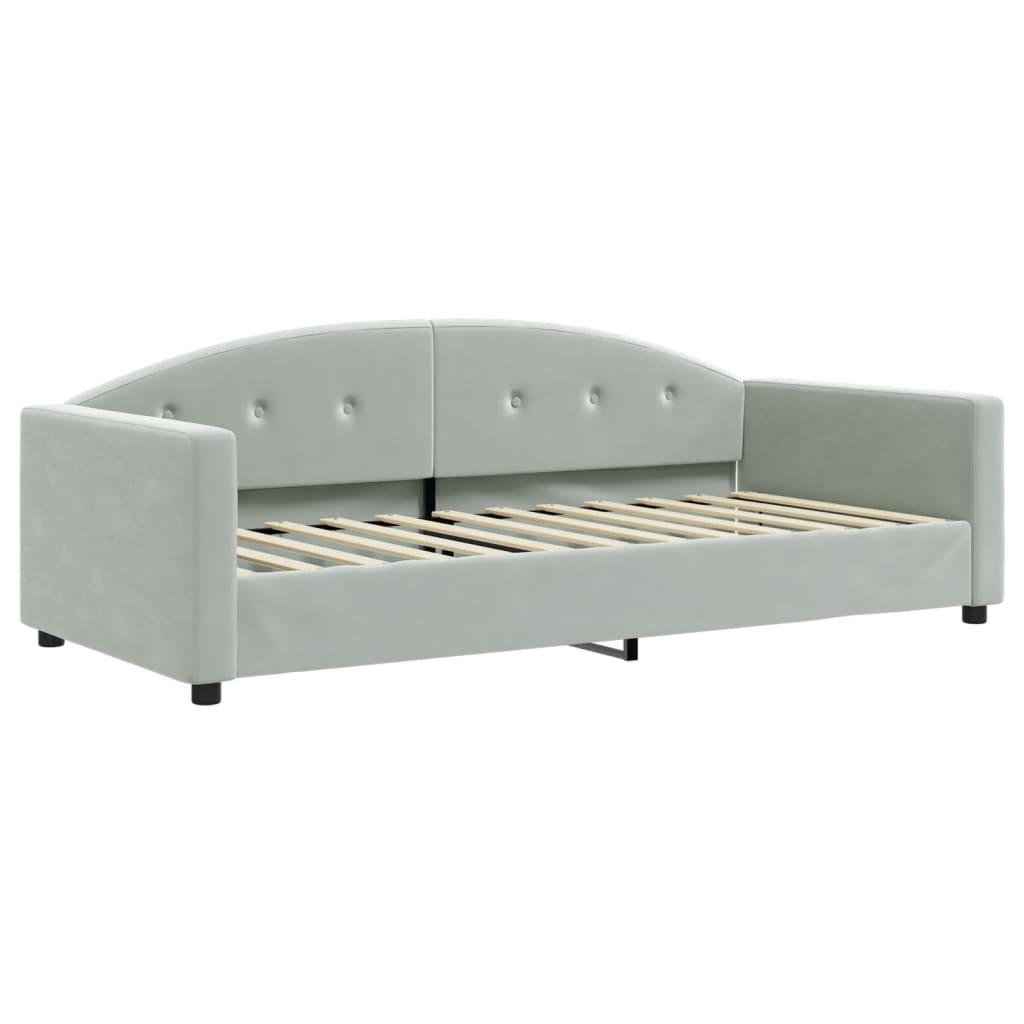 Vidaxl slaapbank 90x200 cm fluweel lichtgrijs