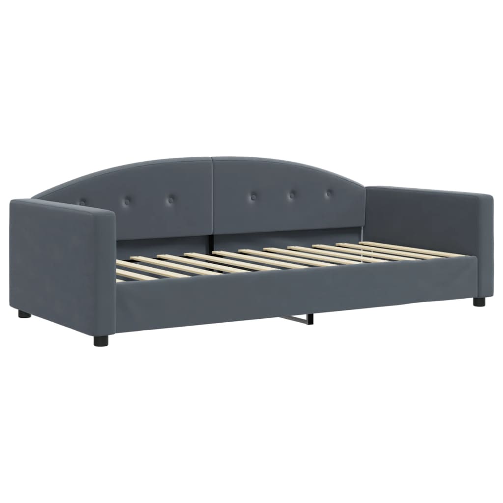 Vidaxl slaapbank 90x200 cm fluweel donkergrijs