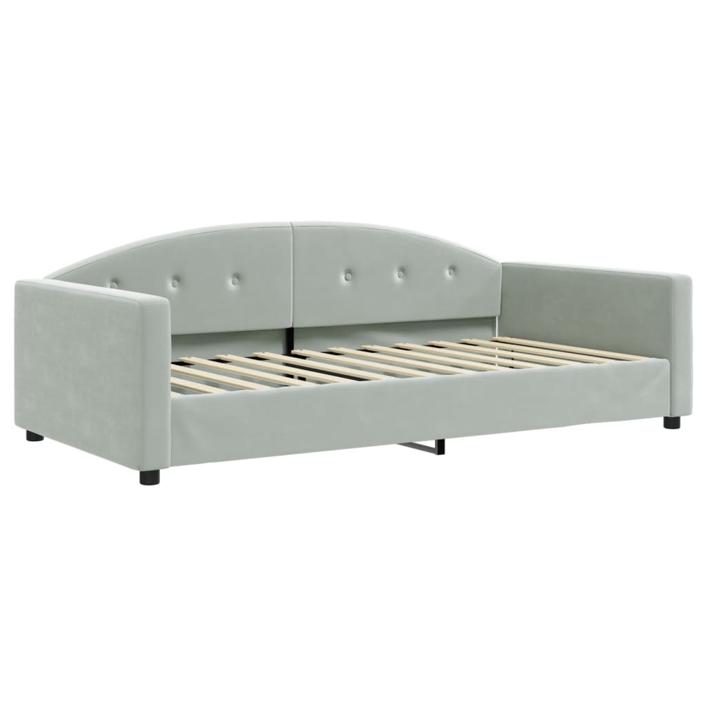 Vidaxl slaapbank 100x200 cm fluweel lichtgrijs
