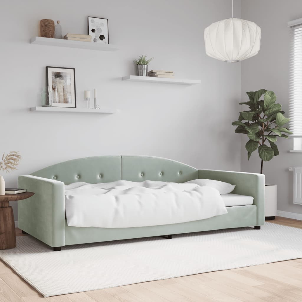 Vidaxl slaapbank 100x200 cm fluweel lichtgrijs