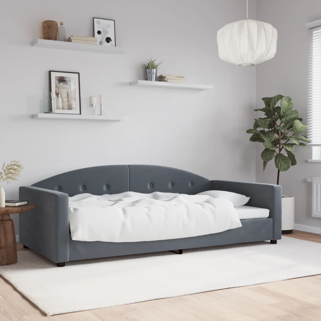 Vidaxl slaapbank 100x200 cm fluweel donkergrijs