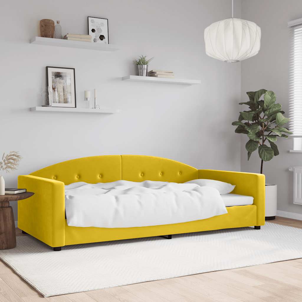 Vidaxl slaapbank 100x200 cm fluweel geel