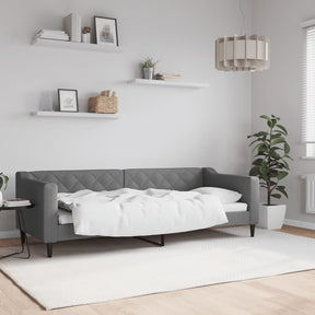Vidaxl slaapbank 80x200 cm stof donkergrijs
