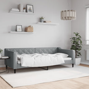 Vidaxl slaapbank 90x200 cm stof lichtgrijs