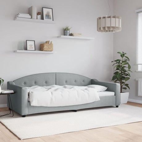 Vidaxl slaapbank 90x200 cm stof lichtgrijs