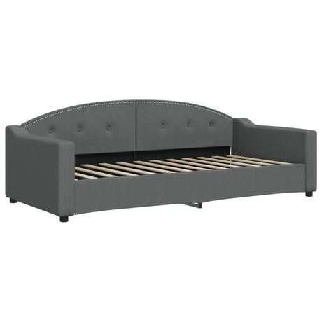Vidaxl slaapbank 90x200 cm stof donkergrijs