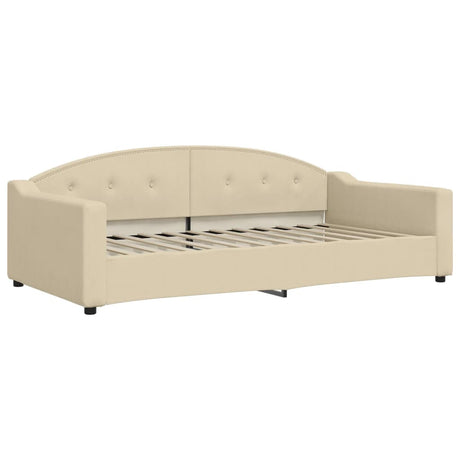 Vidaxl slaapbank 100x200 cm stof crèmekleurig
