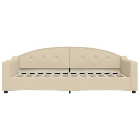 Vidaxl slaapbank 100x200 cm stof crèmekleurig