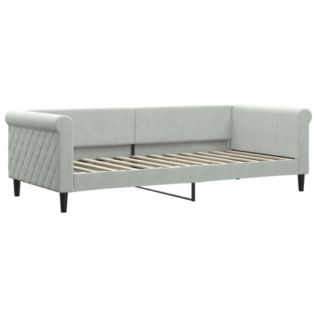Vidaxl slaapbank 90x200 cm fluweel lichtgrijs