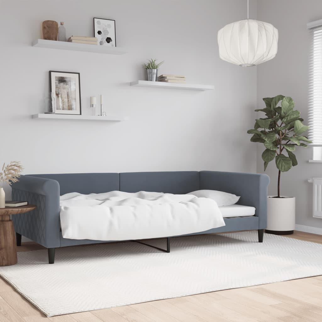 Vidaxl slaapbank 100x200 cm fluweel donkergrijs