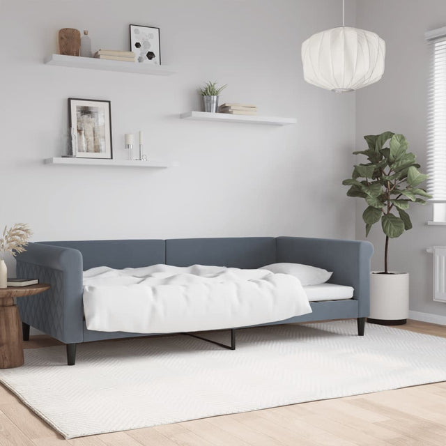 Vidaxl slaapbank 100x200 cm fluweel donkergrijs