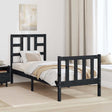 Vidaxl bedframe met hoofdbord massief hout zwart