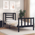 Vidaxl bedframe met hoofdbord massief hout zwart