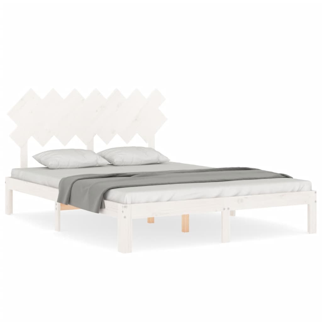Vidaxl bedframe zonder matras massief grenenhout wit 140x200 cm