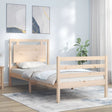 Vidaxl bedframe met hoofdbord massief hout 100x200 cm