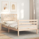 Vidaxl bedframe met hoofdbord massief hout 100x200 cm
