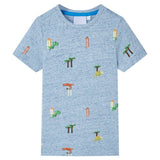 VidaXL Koszula dziecięca 140, mieszany błękit