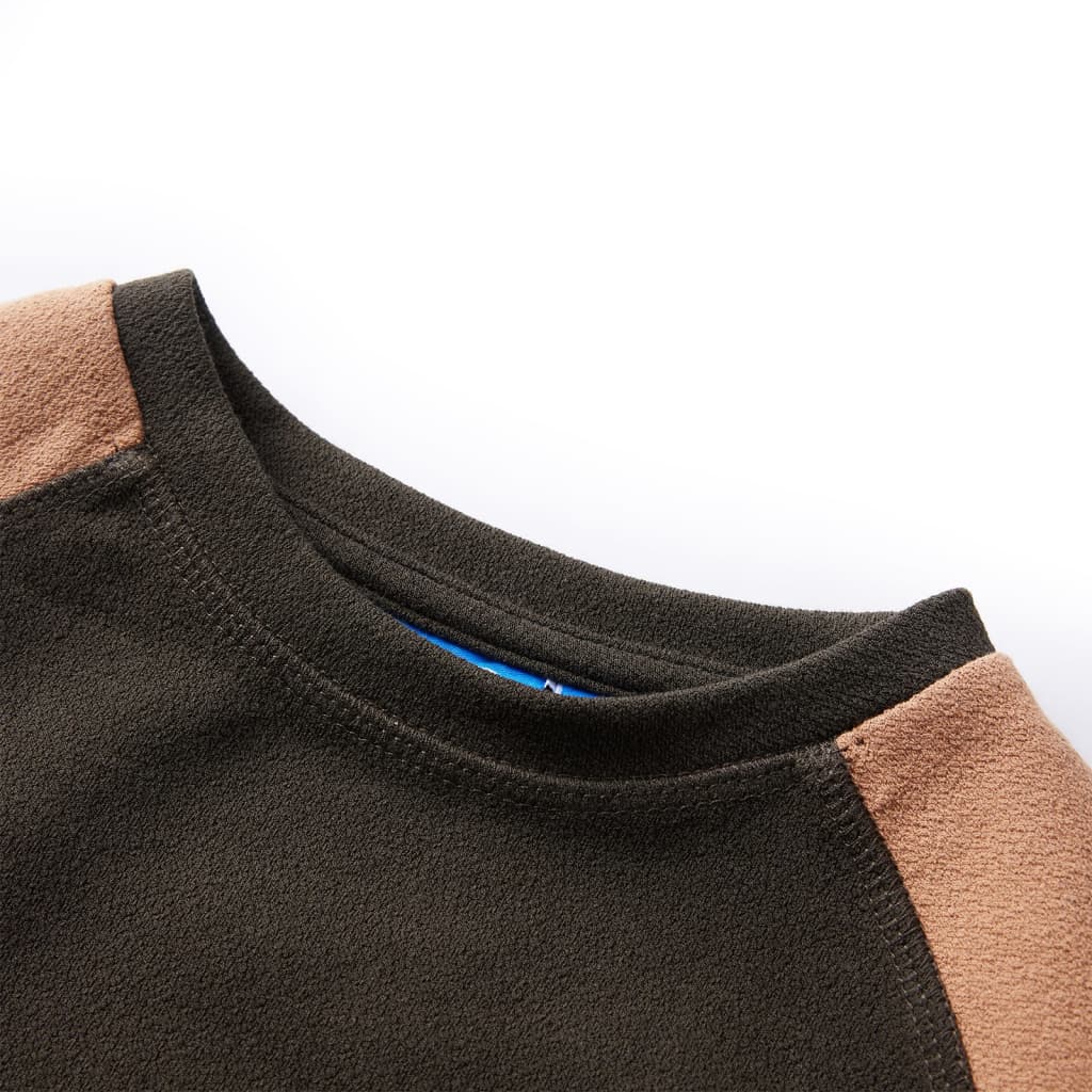 VidaXL Sweter dziecięcy 92, ciemny khaki i camel