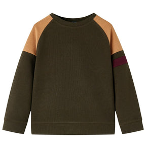 VidaXL Sweter dziecięcy 104, ciemny khaki i camel