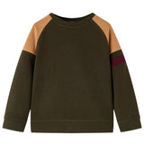 VidaXL Sweter dziecięcy 128, ciemny khaki i camel