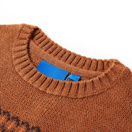 Sweter dziecięcy Vidaxl z dzianiny 104 w kolorze koniaku